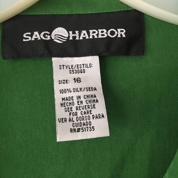 Green button up blouse - Picture 6 of 7